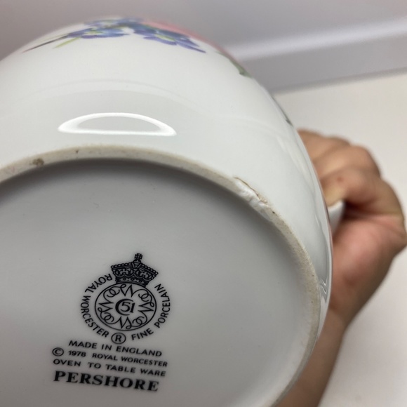 Vintage ROYAL WORCESTER Fine Porcelain PERSHORE 5 Cup Teapot Very Rare - Picture 10 of 12